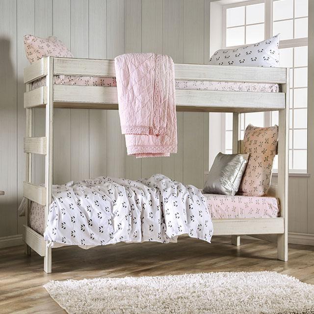 Arlette Twin/Twin Bunk Bed Brown, Black, Gray, & White - Imperial Furniture (Las Vegas, NV) - Multi Location