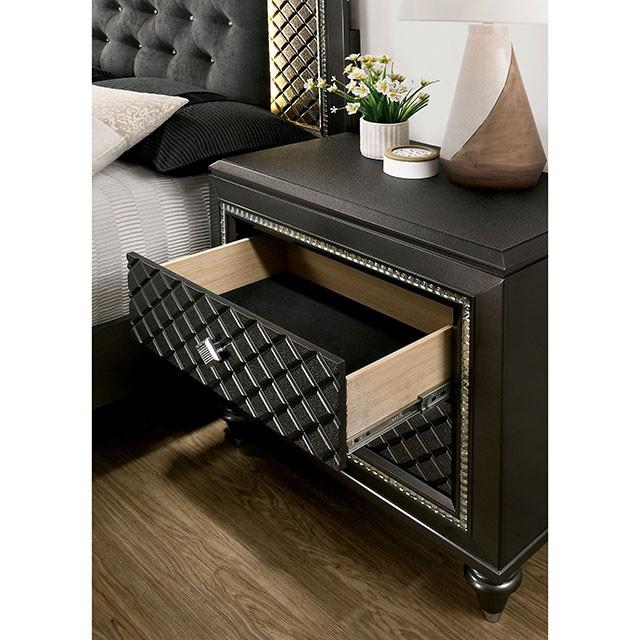 Demetria Metallic Gray Night Stand - Imperial Furniture (Las Vegas, NV) - Multi Location