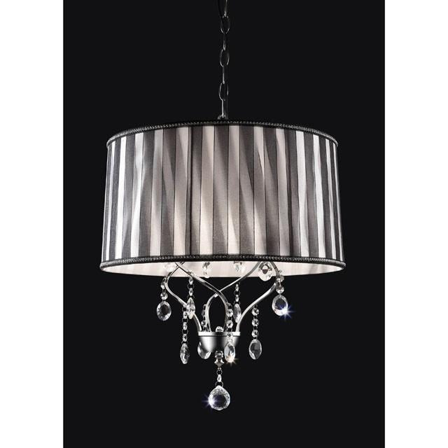 Arya Black/Chrome Ceiling Lamp, Hanging Crystal - Imperial Furniture (Las Vegas, NV) - Multi Location