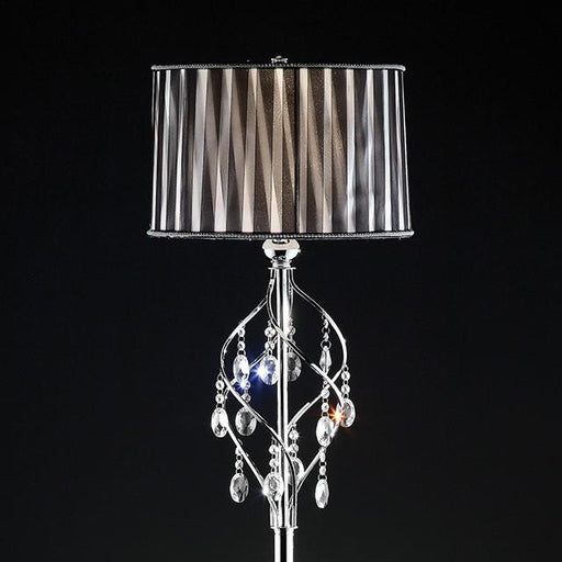 Arya Black/Chrome Floor Lamp, Hanging Crystal - Imperial Furniture (Las Vegas, NV) - Multi Location