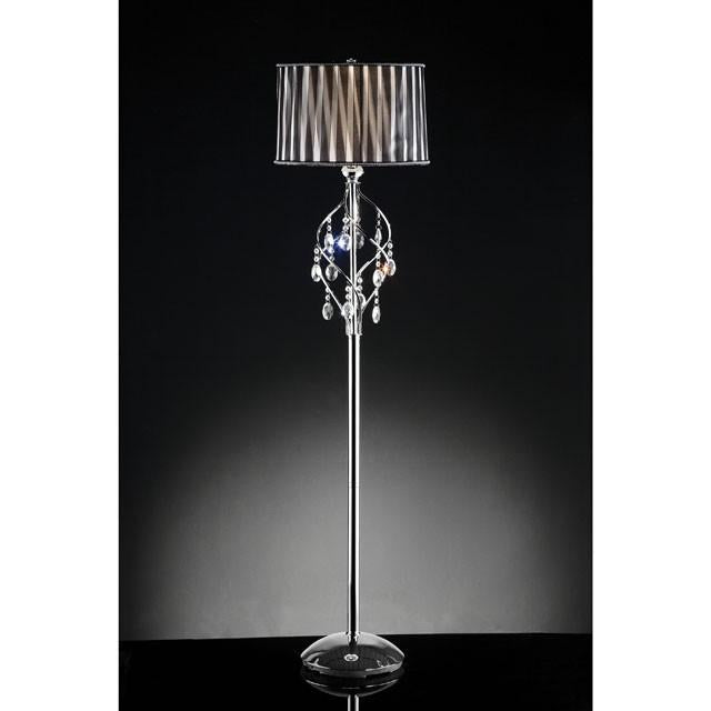 Arya Black/Chrome Floor Lamp, Hanging Crystal - Imperial Furniture (Las Vegas, NV) - Multi Location