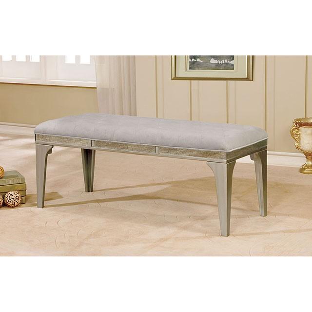 DIOCLES Silver/Light Gray Bench - Imperial Furniture (Las Vegas, NV) - Multi Location