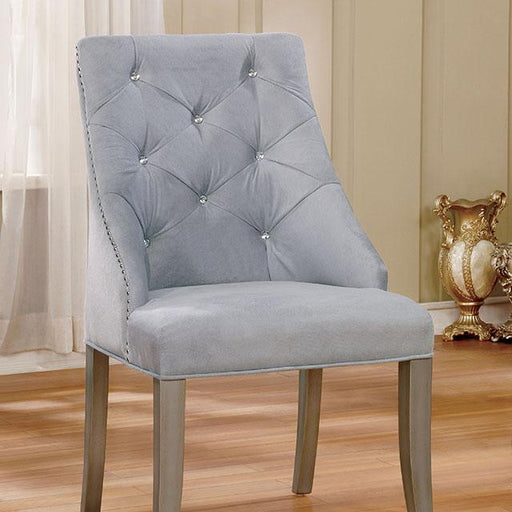 DIOCLES Silver/Light Gray Side Chair (2/CTN) - Imperial Furniture (Las Vegas, NV) - Multi Location
