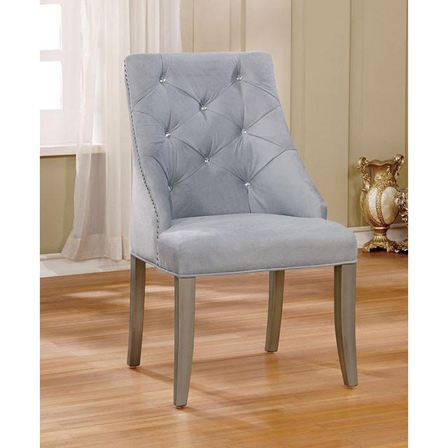 DIOCLES Silver/Light Gray Side Chair (2/CTN) - Imperial Furniture (Las Vegas, NV) - Multi Location
