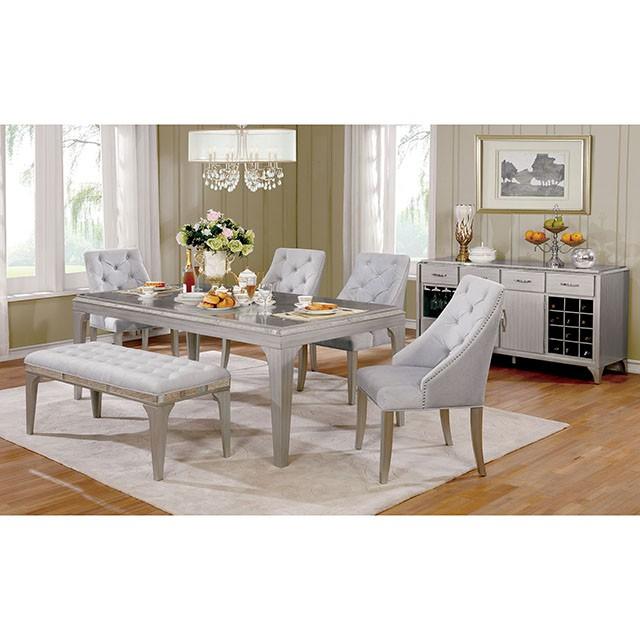 DIOCLES Silver/Light Gray Side Chair (2/CTN) - Imperial Furniture (Las Vegas, NV) - Multi Location