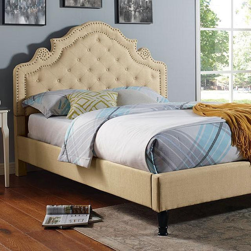 Aubree Bed Beige - Imperial Furniture (Las Vegas, NV) - Multi Location