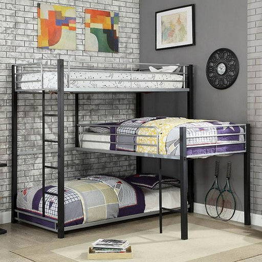 Aubrey Sand Black Twin Triple Decker Bed - Imperial Furniture (Las Vegas, NV) - Multi Location