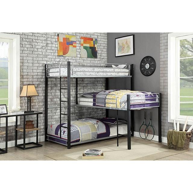Aubrey Sand Black Twin Triple Decker Bed - Imperial Furniture (Las Vegas, NV) - Multi Location