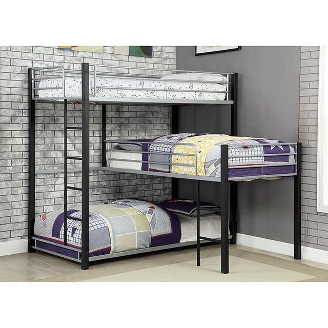 Aubrey Sand Black Twin Triple Decker Bed - Imperial Furniture (Las Vegas, NV) - Multi Location