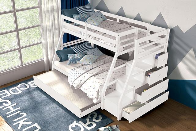 Ellington Twin/Full Bunk Bed White & Espresso - Imperial Furniture (Las Vegas, NV) - Multi Location