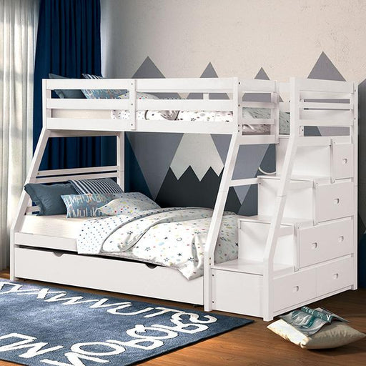 Ellington Twin/Full Bunk Bed White & Espresso - Imperial Furniture (Las Vegas, NV) - Multi Location