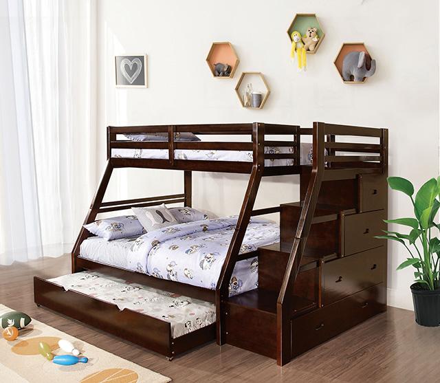 Ellington Twin/Full Bunk Bed White & Espresso - Imperial Furniture (Las Vegas, NV) - Multi Location