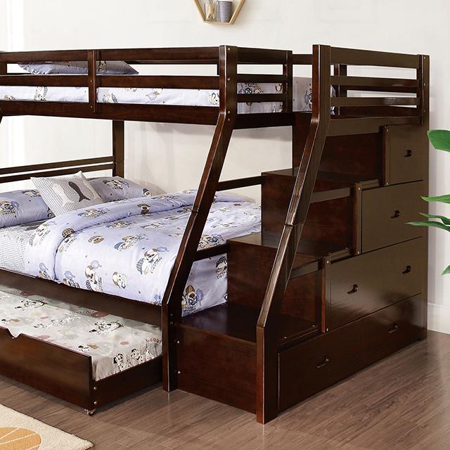 Ellington Twin/Full Bunk Bed White & Espresso - Imperial Furniture (Las Vegas, NV) - Multi Location