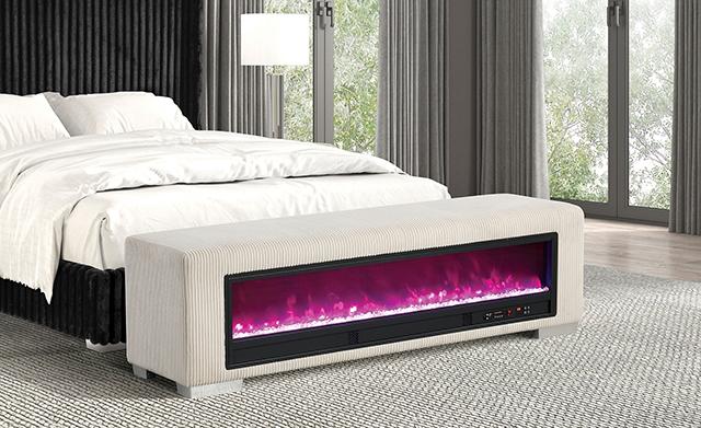 Elnath Bench w/ Visual Crystal Fireplace - Imperial Furniture (Las Vegas, NV) - Multi Location