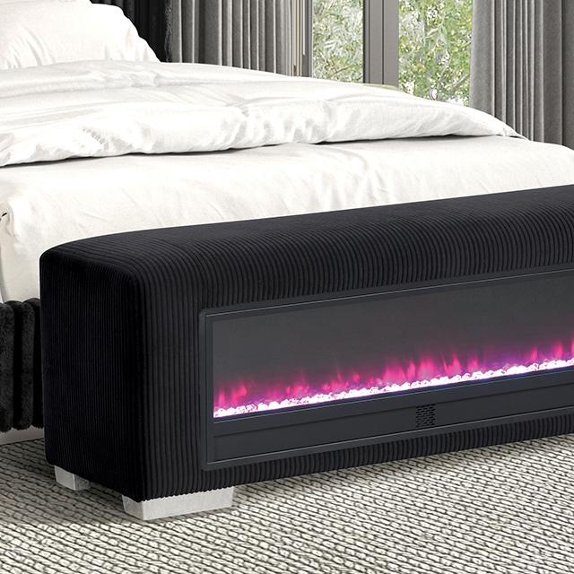 Elnath Bench w/ Visual Crystal Fireplace - Imperial Furniture (Las Vegas, NV) - Multi Location