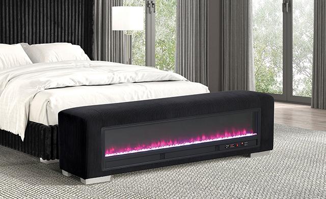 Elnath Bench w/ Visual Crystal Fireplace - Imperial Furniture (Las Vegas, NV) - Multi Location