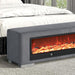 Elnath Bench w/ Visual Wood Log Fireplace Gray - Imperial Furniture (Las Vegas, NV) - Multi Location