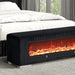 Elnath Bench w/ Visual Wood Log Fireplace Gray - Imperial Furniture (Las Vegas, NV) - Multi Location