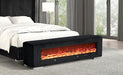 Elnath Bench w/ Visual Wood Log Fireplace Gray - Imperial Furniture (Las Vegas, NV) - Multi Location