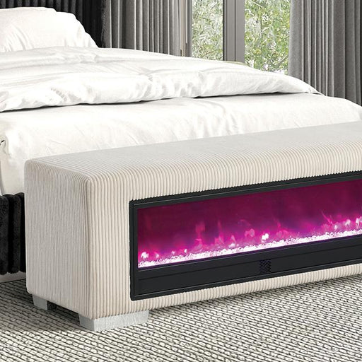 Elnath Bench w/ Visual Crystal Fireplace - Imperial Furniture (Las Vegas, NV) - Multi Location