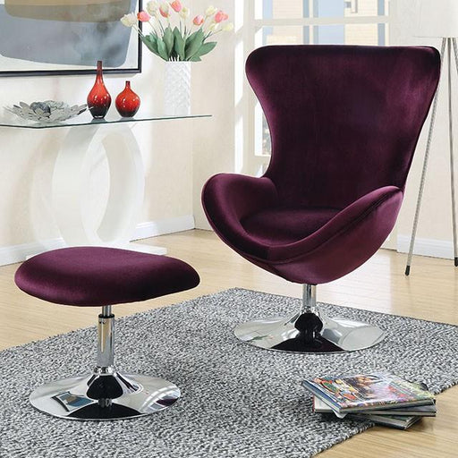 Eloise Purple Accent Chair w/ Ottoman - Imperial Furniture (Las Vegas, NV) - Multi Location