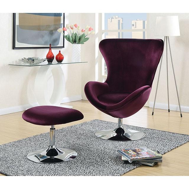 Eloise Purple Accent Chair w/ Ottoman - Imperial Furniture (Las Vegas, NV) - Multi Location