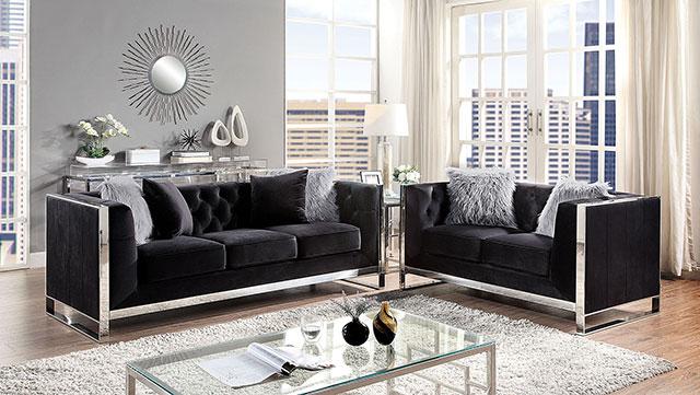EVADNE Loveseat w/ Pillows, Black - Imperial Furniture (Las Vegas, NV) - Multi Location