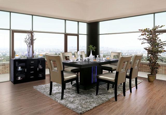 Evangeline Black/Beige Dining Table - Imperial Furniture (Las Vegas, NV) - Multi Location