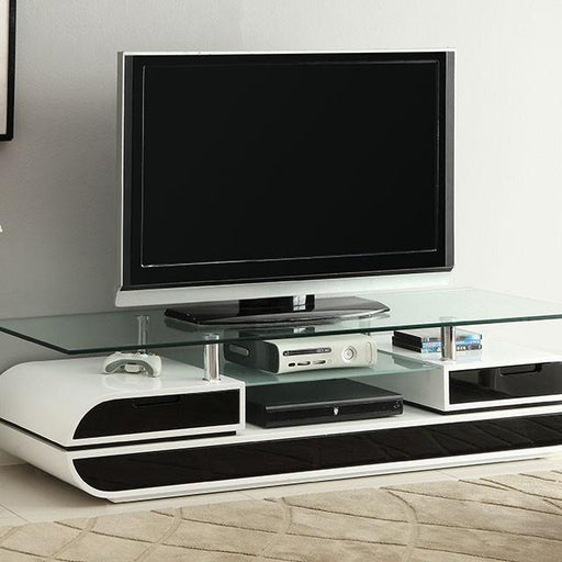 Evos Black/White 63" TV Console - Imperial Furniture (Las Vegas, NV) - Multi Location