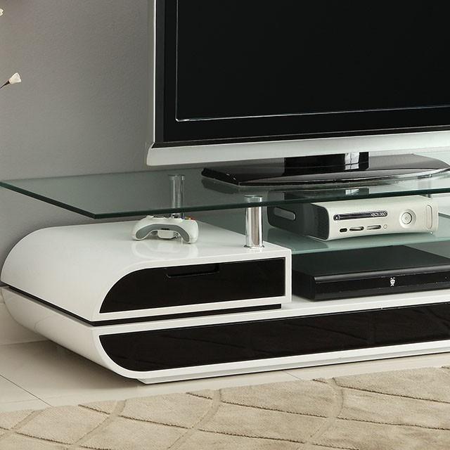 Evos Black/White 63" TV Console - Imperial Furniture (Las Vegas, NV) - Multi Location