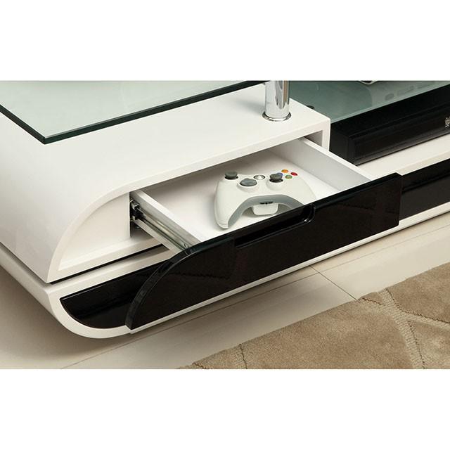 Evos Black/White 63" TV Console - Imperial Furniture (Las Vegas, NV) - Multi Location