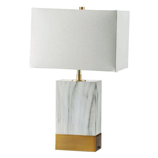 Faith White Marble/Gold 20"H White Marble Gold Table Lamp - Imperial Furniture (Las Vegas, NV) - Multi Location