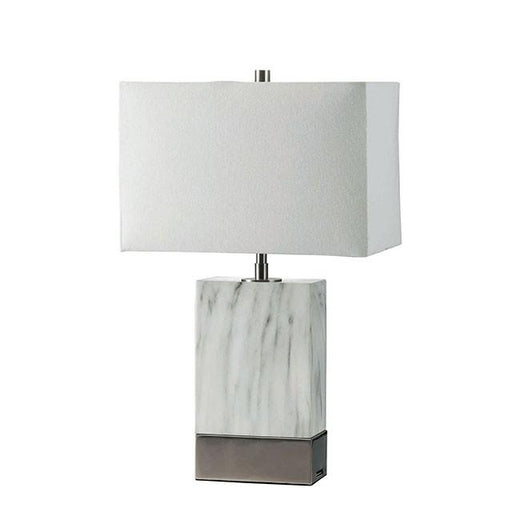 Faith White Marble/Silver 20"H White Marble Steel Table Lamp - Imperial Furniture (Las Vegas, NV) - Multi Location