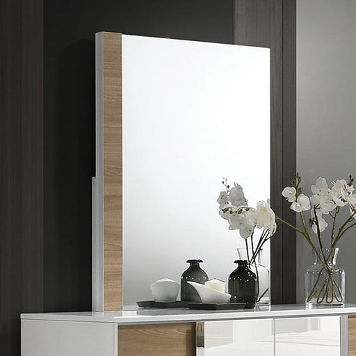 ERLANGEN Mirror, White/Natural - Imperial Furniture (Las Vegas, NV) - Multi Location