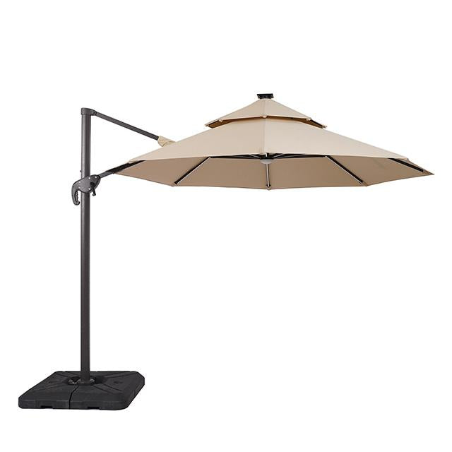 Fera 10 Ft Round Umbrella w/ LED Bulb + 37" Large Base - Imperial Furniture (Las Vegas, NV) - Multi Location