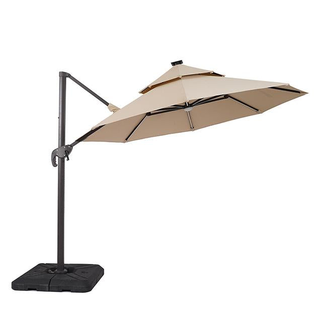 Fera 10 Ft Round Umbrella w/ LED Bulb + 37" Large Base - Imperial Furniture (Las Vegas, NV) - Multi Location