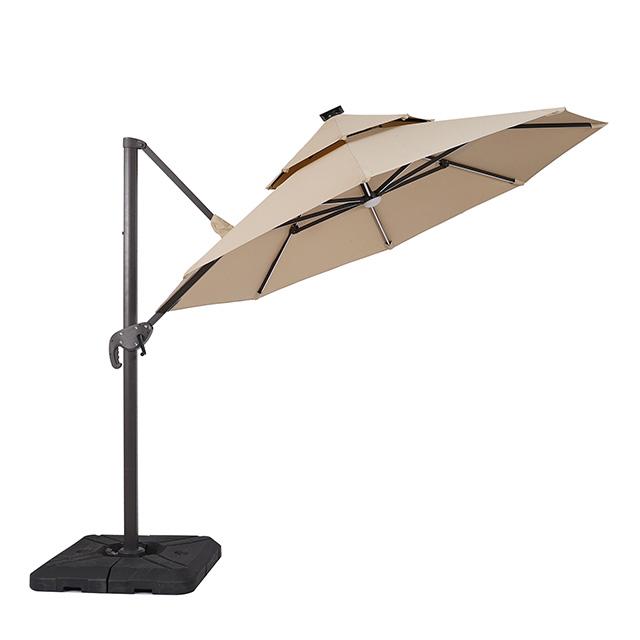 Fera 10 Ft Round Umbrella w/ LED Bulb + 37" Large Base - Imperial Furniture (Las Vegas, NV) - Multi Location