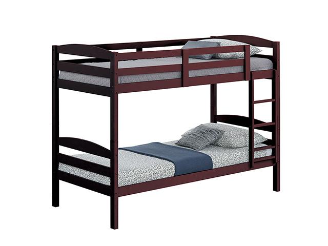 Finsbury Twin Twin Bunk Bed Espresso, Grey & White - Imperial Furniture (Las Vegas, NV) - Multi Location