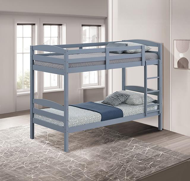 Finsbury Twin Twin Bunk Bed Espresso, Grey & White - Imperial Furniture (Las Vegas, NV) - Multi Location