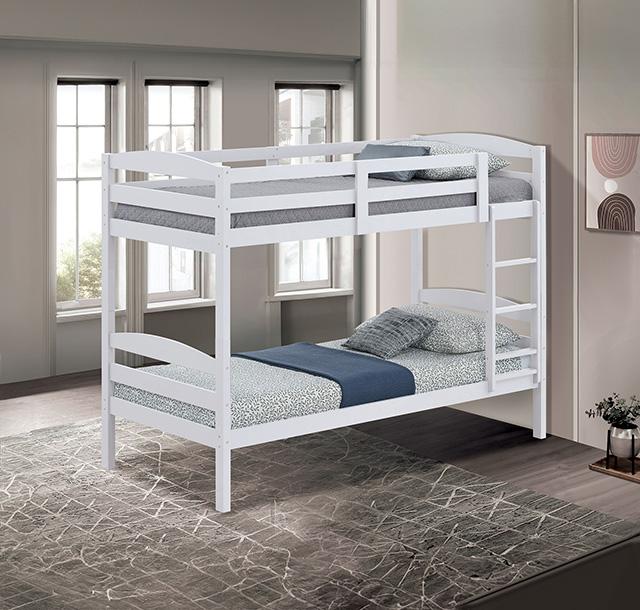Finsbury Twin Twin Bunk Bed Espresso, Grey & White - Imperial Furniture (Las Vegas, NV) - Multi Location