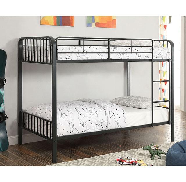 CLEMENT Black Metal Twin/Twin Bunk Bed - Imperial Furniture (Las Vegas, NV) - Multi Location