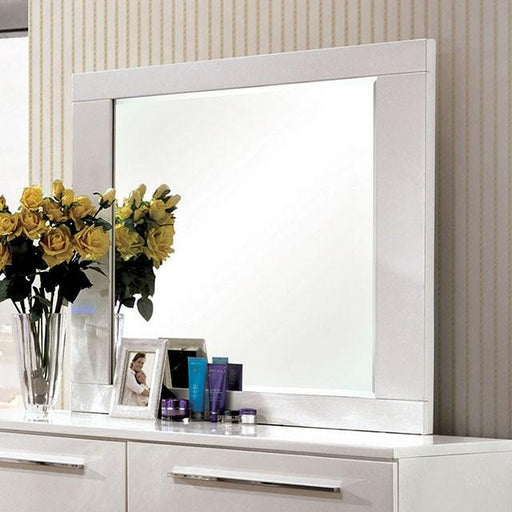 CLEMENTINE Glossy White Mirror - Imperial Furniture (Las Vegas, NV) - Multi Location