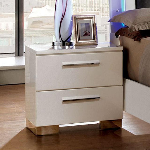 CLEMENTINE Glossy White Night Stand - Imperial Furniture (Las Vegas, NV) - Multi Location
