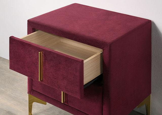FLORIZEL Night Stand, Red - Imperial Furniture (Las Vegas, NV) - Multi Location