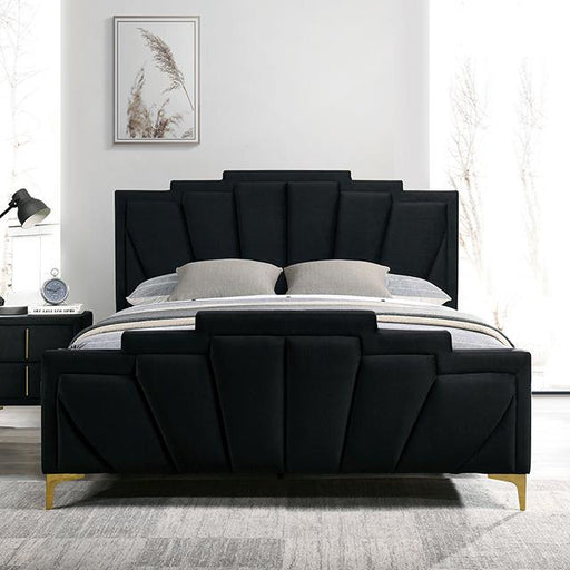 FLORIZEL Cal.King, E.King & Queen Bed, Black & Red - Imperial Furniture (Las Vegas, NV) - Multi Location