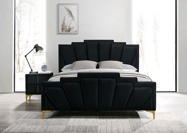 FLORIZEL Cal.King, E.King & Queen Bed, Black & Red - Imperial Furniture (Las Vegas, NV) - Multi Location