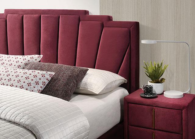 FLORIZEL Cal.King, E.King & Queen Bed, Black & Red - Imperial Furniture (Las Vegas, NV) - Multi Location