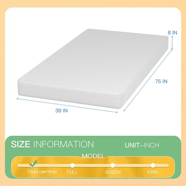 Forsythia 8" Twin Green Tea Gel Memory Foam - Imperial Furniture (Las Vegas, NV) - Multi Location