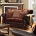 Franklin Burgundy/Espresso Love Seat, Burgundy - Imperial Furniture (Las Vegas, NV) - Multi Location