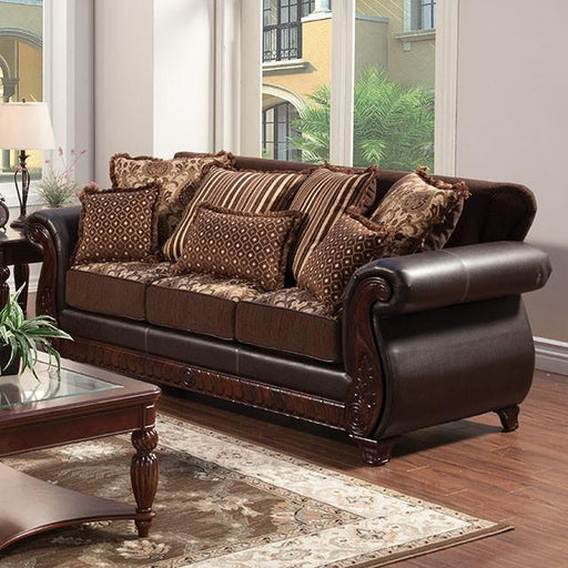 Franklin Dark Brown/Tan Sofa, Dark Brown - Imperial Furniture (Las Vegas, NV) - Multi Location